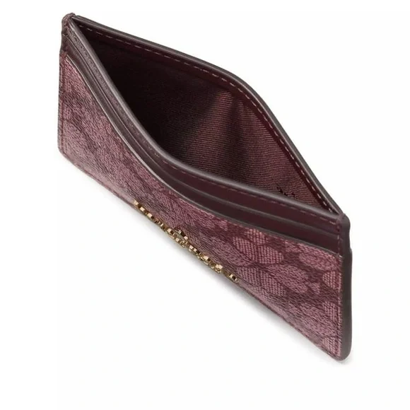 Kate Spade Burgundy and Pink Floral Card Holder
